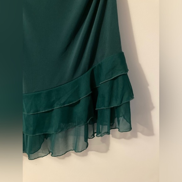 Ruby Rox Vintage Emerald Green Ruffle Hem Spaghetti Strap Mini Dress Size Small - Picture 5 of 8